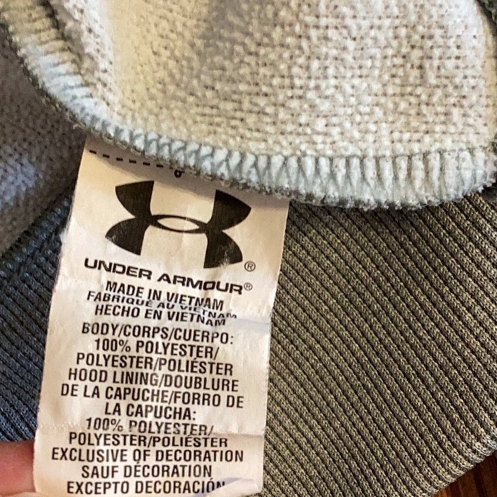 Under Armour storm, gray Hoodie with neon pink Emblem. Women’s size large - Picture 5 of 12